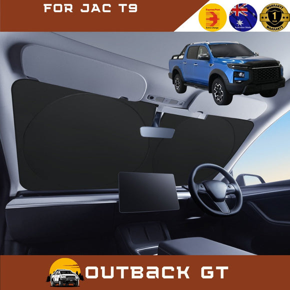 Front Windscreen Sun Shade for JAC T9 2024 - Current - Standard 150 x 85 cm - Black