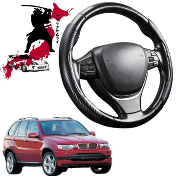 Black Samurai Segmented Steering Wheel Cover for BMW X5 1999 - 2007 (E53)