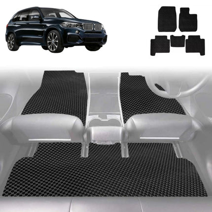 6D Diamond Car Floor Mats for BMW X5 2013 - 2018 (F15 F85) - Custom-Fit Carpet Liner