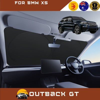 Front Windscreen Sun Shade for BMW X5 2013 - 2018 (F15 F85) - Standard 150 x 85 cm - Black