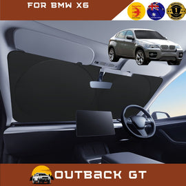 Front Windscreen Sun Shade for BMW X6 2008 - 2014 (E71) - Standard 150 x 85 cm - Black