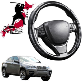 Black Samurai Segmented Steering Wheel Cover for BMW X6 2008 - 2014 (E71)