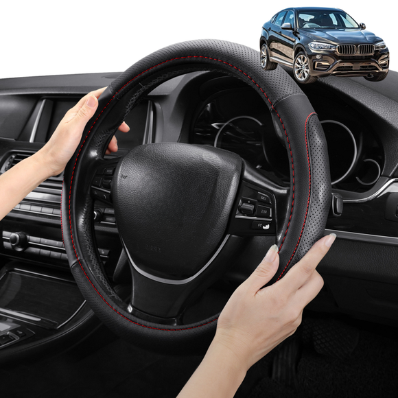 Steering Wheel Cover Pro Extra Layer for BMW X6 2014-2019 (F16) - Breathable & Anti-Slip - Circle 38 cm