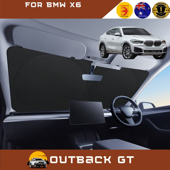Front Windscreen Sun Shade for BMW X6 2020 - Current (G06) - Standard 150 x 85 cm - Black
