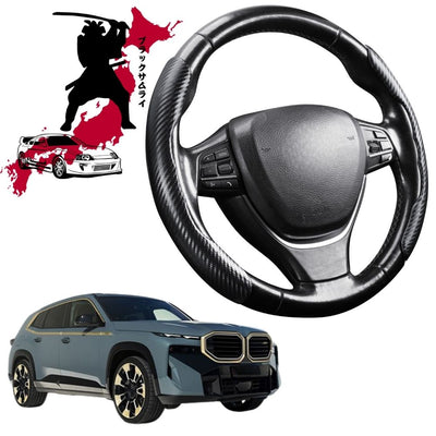 Black Samurai Segmented Steering Wheel Cover for BMW XM 2023 - Current (G09)