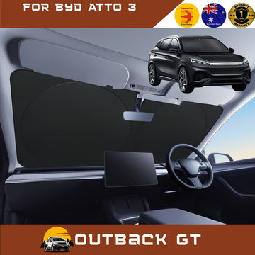 Front Windscreen Sun Shade for BYD Atto 3 2022 - Current - Standard 150 x 85 cm - Black