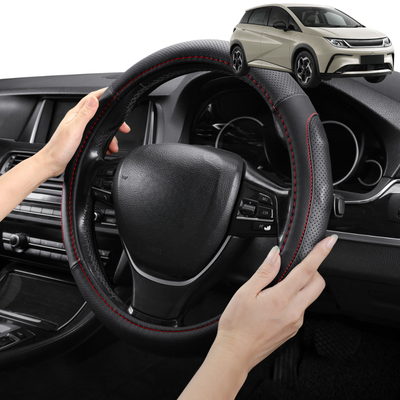 Steering Wheel Cover Pro Extra Layer for BYD Dolphin 2023 - Current (Dynamic,Premium) - Breathable & Anti-Slip - D-Shape 38 cm