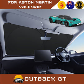 Front Windscreen Sun Shade for Aston Martin Valkyrie 2022 - Current (AM-RB 001/Nebula) - Standard 150 x 85 cm - Black