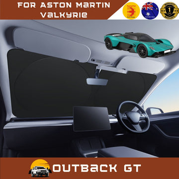 Front Windscreen Sun Shade for Aston Martin Valkyrie 2022 - Current (AM-RB 001/Nebula) - Standard 150 x 85 cm - Black