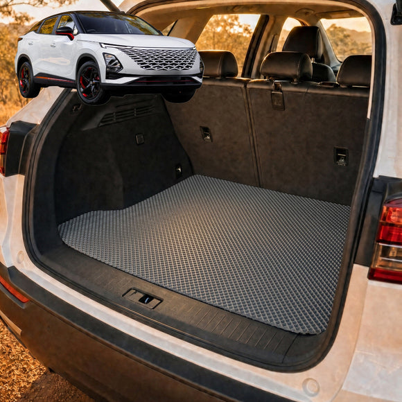 6D Diamond Car Boot Cargo Mat for Chery OMODA 5 2023 - Current (BX EX) - Heavy Duty Carpet Liner - All-Weather Resistance - Easy to use - Odorless Material - Black & Grey