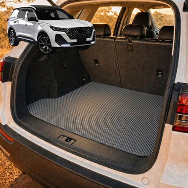 6D Diamond Car Boot Cargo Mat for Chery Tiggo 7 Pro 2023 - Current (T32) Elite, Urban, Ultimate - Heavy Duty Carpet Liner - All-Weather Resistance - Easy to use - Odorless Material - Black & Grey - 0