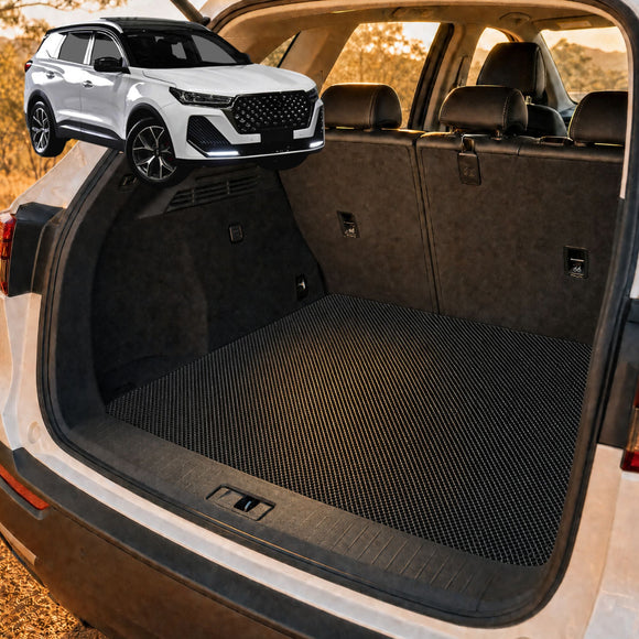 6D Diamond Car Boot Cargo Mat for Chery Tiggo 7 Pro 2023 - Current (T32) Elite, Urban, Ultimate - Heavy Duty Carpet Liner - All-Weather Resistance - Easy to use - Odorless Material - Black & Grey
