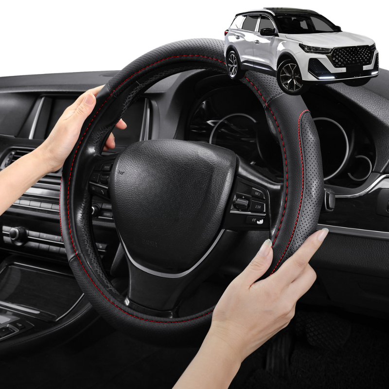 Steering Wheel Cover Pro Extra Layer for Chery Tiggo 7 Pro 2023 - Current (T32) Elite, Urban, Ultimate - Breathable & Anti-Slip - D-Shape 38 cm