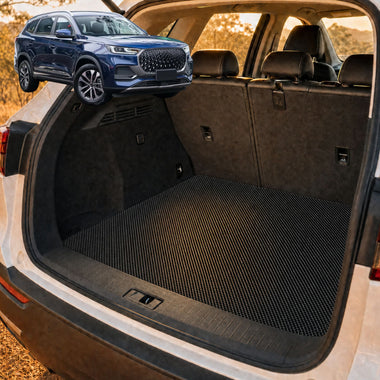 6D Diamond Car Boot Cargo Mat for Chery Tiggo 8 Pro Max 2024 - Current (T31) Elite, Urban, Ultimate - Heavy Duty Carpet Liner - All-Weather Resistance - Easy to use - Odorless Material - Black & Grey