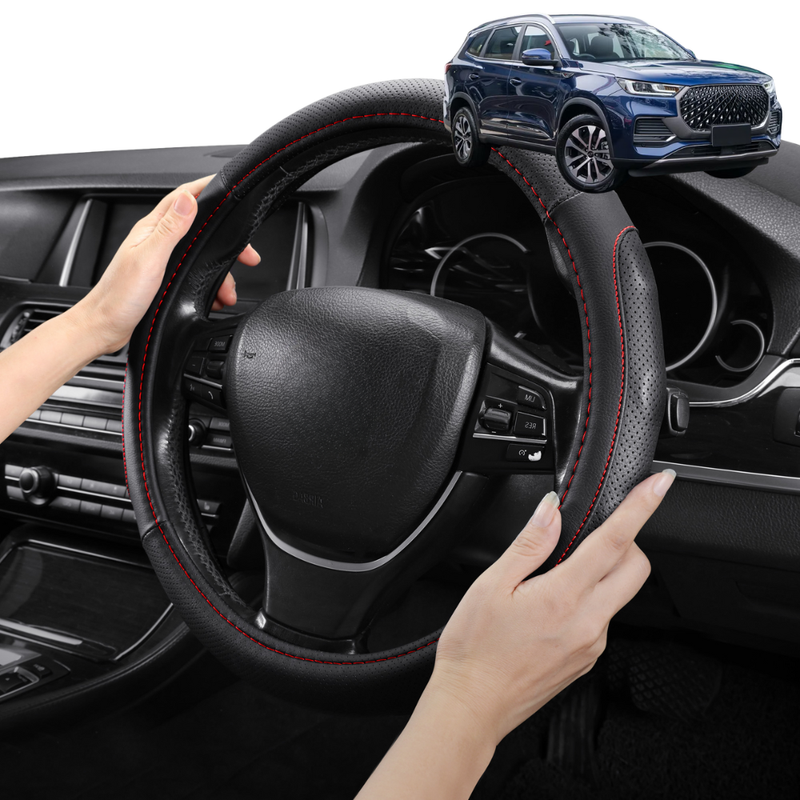 Steering Wheel Cover Pro Extra Layer for Chery Tiggo 8 Pro Max 2024 - Current (T31) Elite, Urban, Ultimate - Breathable & Anti-Slip - D-Shape 38 cm