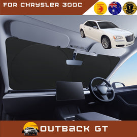 Front Windscreen Sun Shade for Chrysler 300C 2011 - Current (LD) - Standard 150 x 85 cm - Black