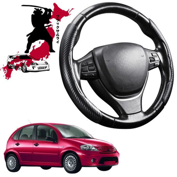 Black Samurai Segmented Steering Wheel Cover for Citroen C3 2002 - 2010 (FC FN)
