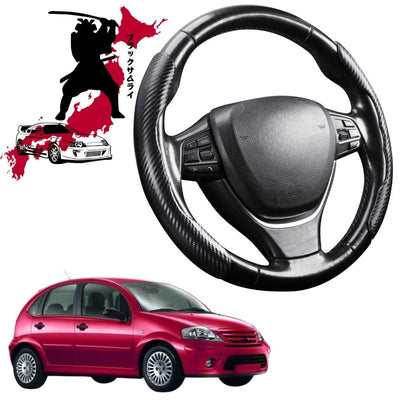 Black Samurai Segmented Steering Wheel Cover for Citroen C3 2002 - 2010 (FC FN)