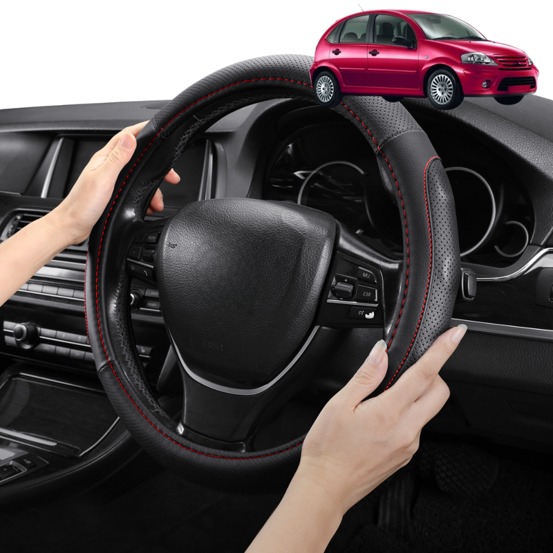 Steering Wheel Cover Pro Extra Layer for Citroen C3 2002-2010 (FC FN) - Breathable & Anti-Slip - Circle 38 cm