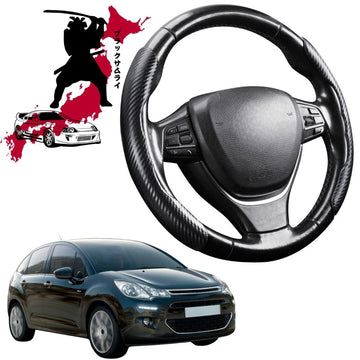 Black Samurai Segmented Steering Wheel Cover for Citroen C3 2009 - 2016 (SC A51)