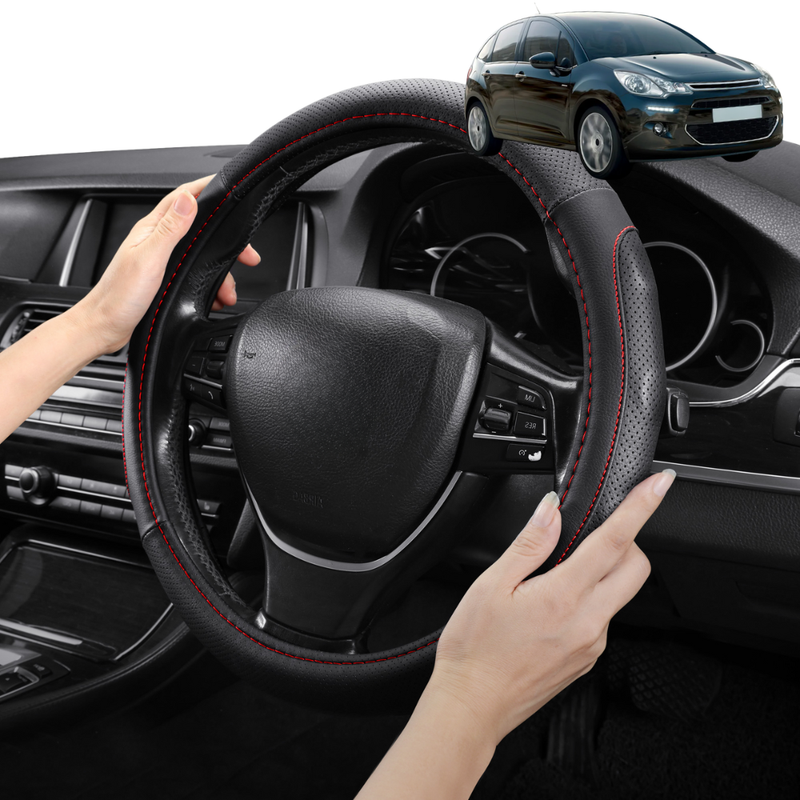 Steering Wheel Cover Pro Extra Layer for Citroen C3 2009-2016 (SC A51) - Breathable & Anti-Slip - Circle 38 cm
