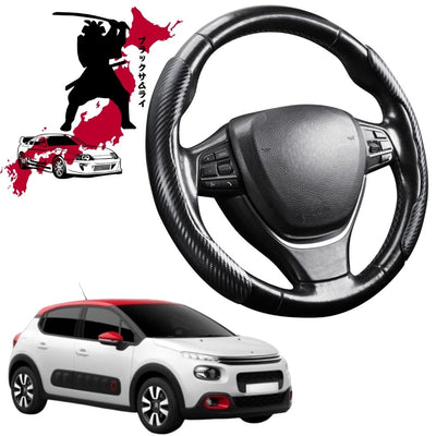 Black Samurai Segmented Steering Wheel Cover for Citroen C3 2016 - Current (SX SY)