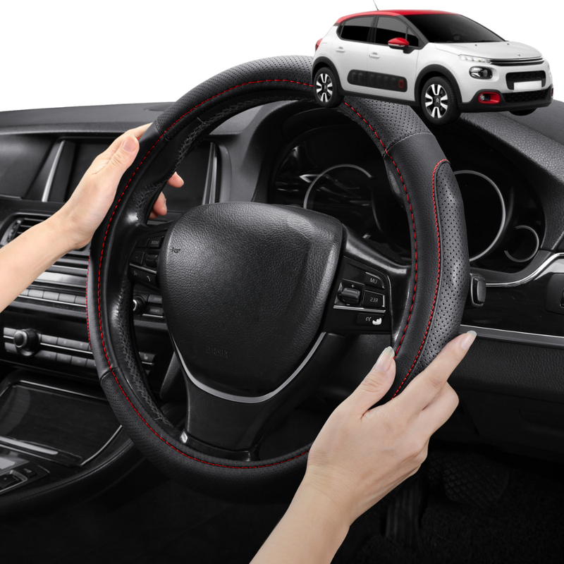 Steering Wheel Cover Pro Extra Layer for Citroen C3 2016 - Current (SX SY) - Breathable & Anti-Slip - Circle 38 cm