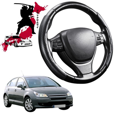 Black Samurai Segmented Steering Wheel Cover for Citroen C4 2004 - 2010