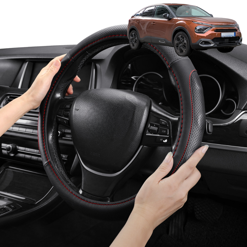 Steering Wheel Cover Pro Extra Layer for Citroen C4 2010-2020 B7 - Breathable & Anti-Slip - Circle 38 cm