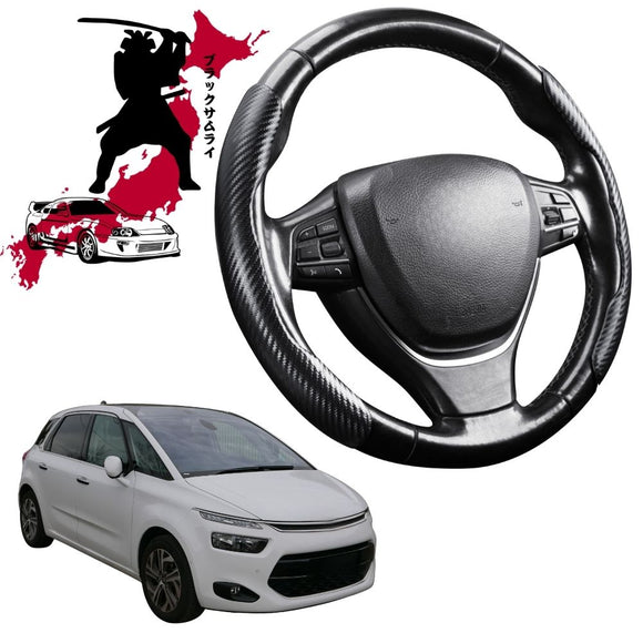 Black Samurai Segmented Steering Wheel Cover for Citroen C4 Picasso (7-Seater) 2013 - 2022