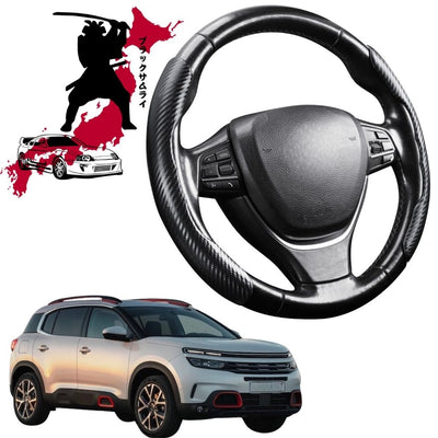 Black Samurai Segmented Steering Wheel Cover for Citroen C5 Aircross 2017 - Current C84