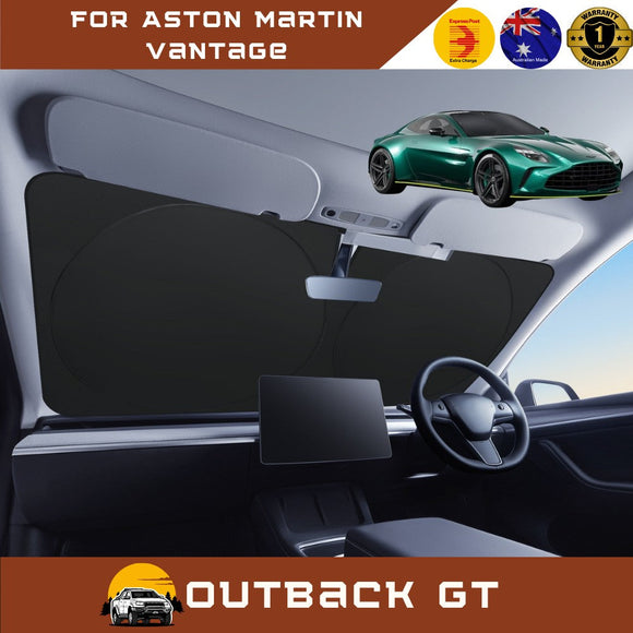 Front Windscreen Sun Shade for Aston Martin Vantage 2018 - Current - Standard 150 x 85 cm - Black