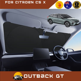 Front Windscreen Sun Shade for Citroen C5 X 2022 - Current - Standard 150 x 85 cm - Black