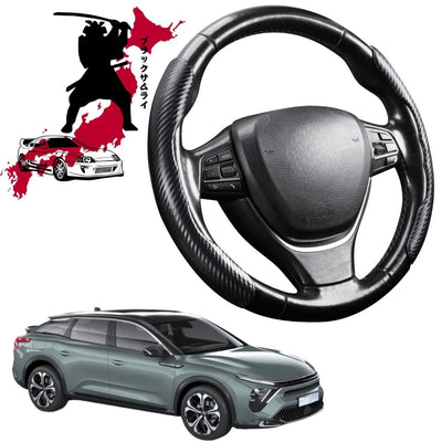 Black Samurai Segmented Steering Wheel Cover for Citroen C5 X 2022 - Current