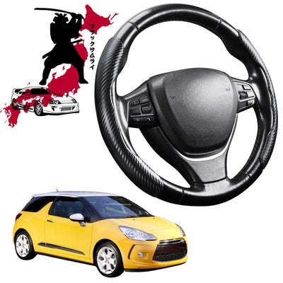 Black Samurai Segmented Steering Wheel Cover for Citroen DS 3 2010 - 2016