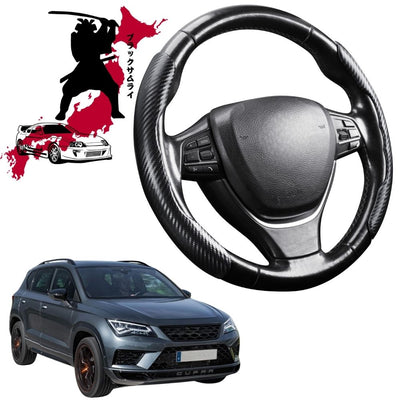 Black Samurai Segmented Steering Wheel Cover for Cupra  Ateca 2016 - Current