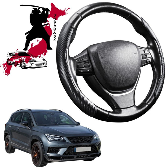 Black Samurai Segmented Steering Wheel Cover for Cupra  Ateca 2016 - Current