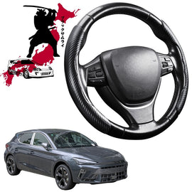 Black Samurai Segmented Steering Wheel Cover for Cupra Leon 2020 - Current Mk4 (KL1/KL8)