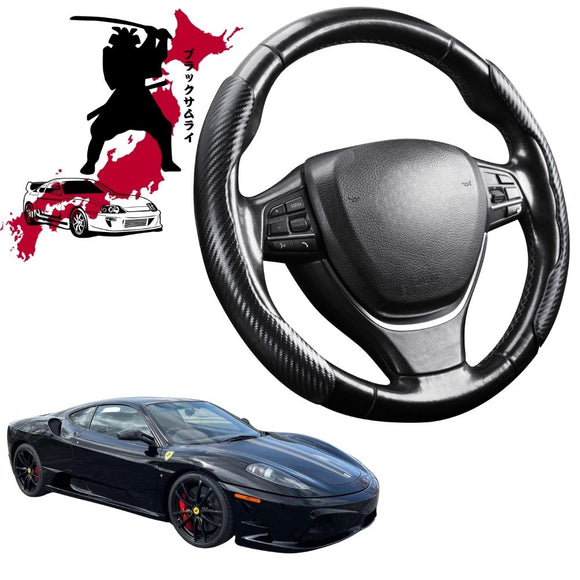 Black Samurai Segmented Steering Wheel Cover for Ferrari 430 2005 - 2009