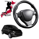 Black Samurai Segmented Steering Wheel Cover for FIAT 500 500c 2013 - 2021-1