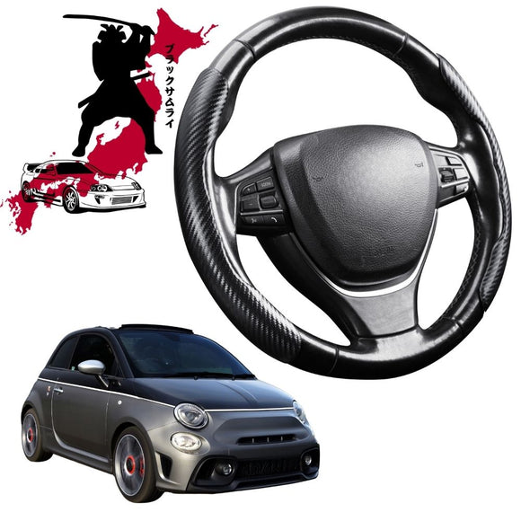Black Samurai Segmented Steering Wheel Cover for FIAT Abarth 595 595C  - Current