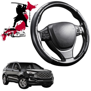 Black Samurai Segmented Steering Wheel Cover for Ford Endura 2018 - 2020 CA