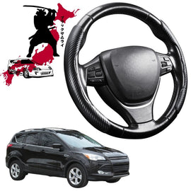 Black Samurai Segmented Steering Wheel Cover for Ford Escape 2013 - 2019 ZG