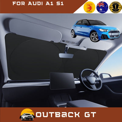 Front Windscreen Sun Shade for Audi A1 S1 2019 - Current (Hatch Sportback) - Standard 150 x 85 cm - Black