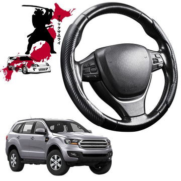 Black Samurai Segmented Steering Wheel Cover for Ford Everest 2015 - 2021 UA