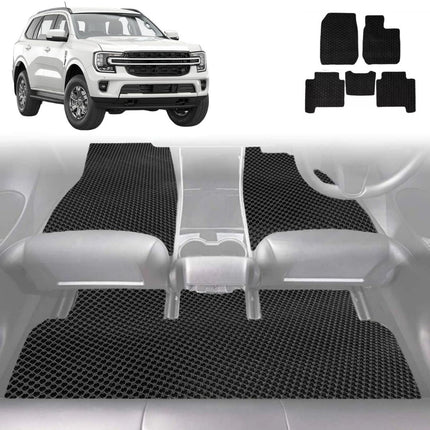 6D Diamond Car Floor Mats for Ford Everest 2022 - Current UA - Custom-Fit Carpet Liner