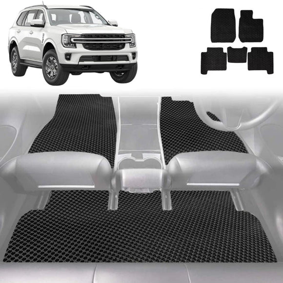 6D Diamond Car Floor Mats for Ford Everest 2022 - Current UA - Custom-Fit Carpet Liner