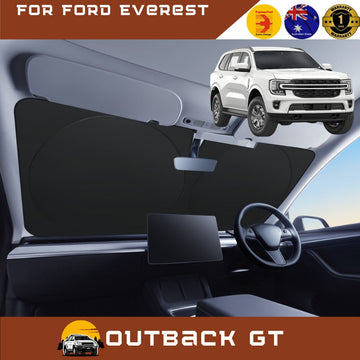 Front Windscreen Sun Shade for Ford Everest 2022 - Current UA - Standard 150 x 85 cm - Black