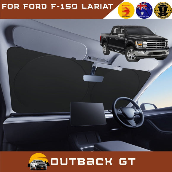 Front Windscreen Sun Shade for Ford F-150 LARIAT 2023 - Current - Standard 150 x 85 cm - Black