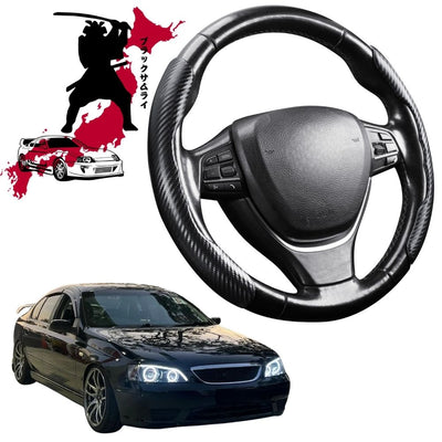 Black Samurai Segmented Steering Wheel Cover for Ford Falcon 2002 - 2008 (BA BF)